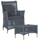 1 Poltrona E 1 Mesa Igapó Em Alumínio Pintura Fendi Corda Náu