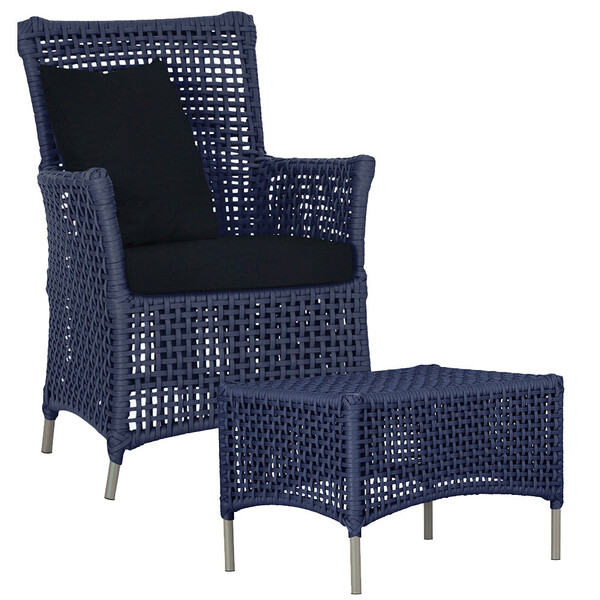 1 Poltrona E 1 Mesa Igapó Em Alumínio Pintura Fendi Corda Náu