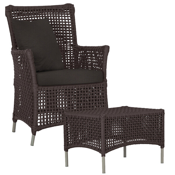 1 Poltrona E 1 Mesa Igapó Em Alumínio Pintura Fendi Corda Náu