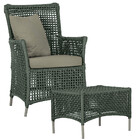 1 Poltrona E 1 Mesa Igapó Em Alumínio Pintura Fendi Corda Náu