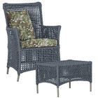 1 Poltrona E 1 Mesa Igapó Em Alumínio Pintura Fendi Corda Náu