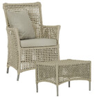 1 Poltrona E 1 Mesa Igapó Em Alumínio Pintura Fendi Corda Náu