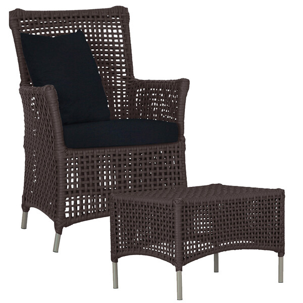 1 Poltrona E 1 Mesa Igapó Em Alumínio Pintura Fendi Corda Náu