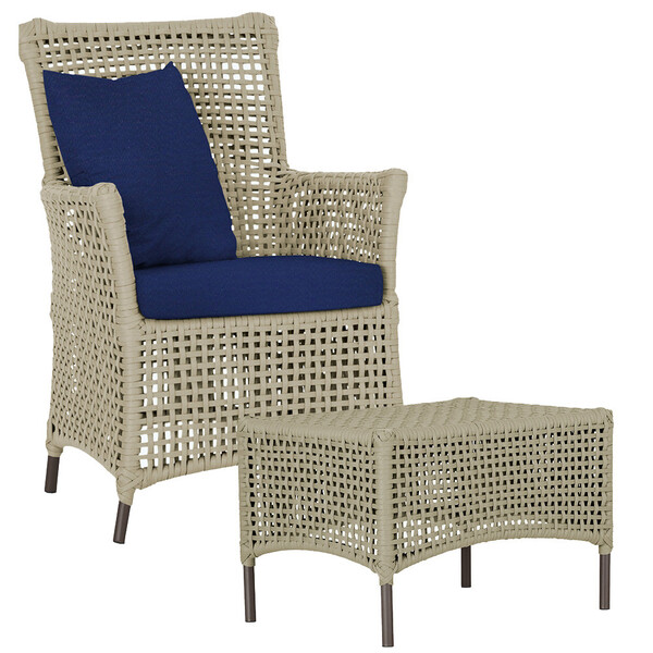 1 Poltrona E 1 Mesa Igapó Em Alumínio Pintura Marrom Corda Ná