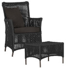 1 Poltrona E 1 Mesa Igapó Em Alumínio Pintura Marrom Corda Ná