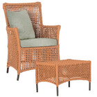 1 Poltrona E 1 Mesa Igapó Em Alumínio Pintura Marrom Corda Ná