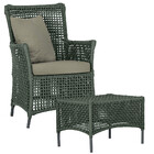 1 Poltrona E 1 Mesa Igapó Em Alumínio Pintura Preta Corda Náu