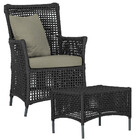 1 Poltrona E 1 Mesa Igapó Em Alumínio Pintura Preta Corda Náu