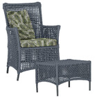 1 Poltrona E 1 Mesa Igapó Em Alumínio Pintura Preta Corda Náu