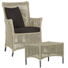 1 Poltrona E 1 Mesa Igapó Em Alumínio Pintura Preta Corda Náu