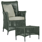 1 Poltrona E 1 Mesa Igapó Em Alumínio Pintura Preta Corda Náu