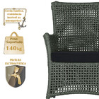 1 Poltrona E 1 Mesa Igapó Em Alumínio Pintura Preta Corda Náu