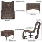 1 Poltrona E Mesa Texas Em Alumínio Pintura Preta Corda Náuti