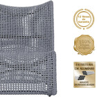 1 Poltrona E Mesa Texas Em Alumínio Pintura Preta Corda Náuti