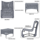 1 Poltrona E Mesa Texas Em Alumínio Pintura Preta Corda Náuti