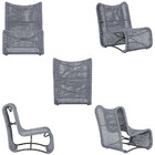 1 Poltrona E Mesa Texas Em Alumínio Pintura Preta Corda Náuti