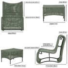 1 Poltrona E Mesa Texas Em Alumínio Pintura Preta Corda Náuti