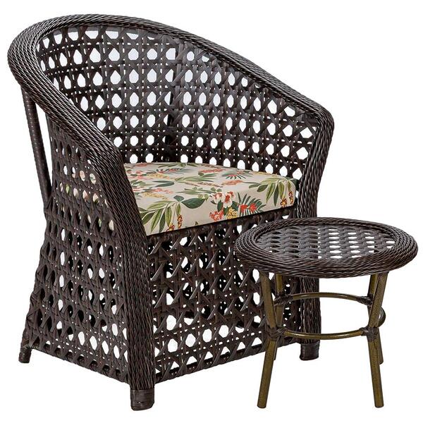 1 Poltrona Porto Rico - 1 Mesa Porto Rico (trama Colmeia Pedr