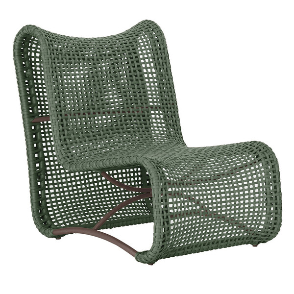 1 Poltrona Texas Em Alumínio Pintura Marrom Corda Náutica Tra