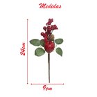 1 Ramo Artificial Natalino Com Pinha Decoração De Natal 24cm