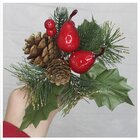 1 Ramo Pera Decoração De Natal Artificial Com Brilho 16cm