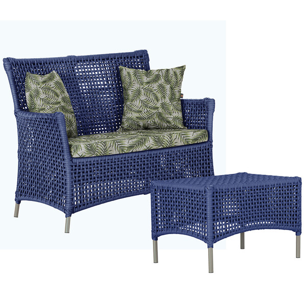 1 Sofá Área E Mesa Igapó Alumínio Pintura Fendi Corda Náutica