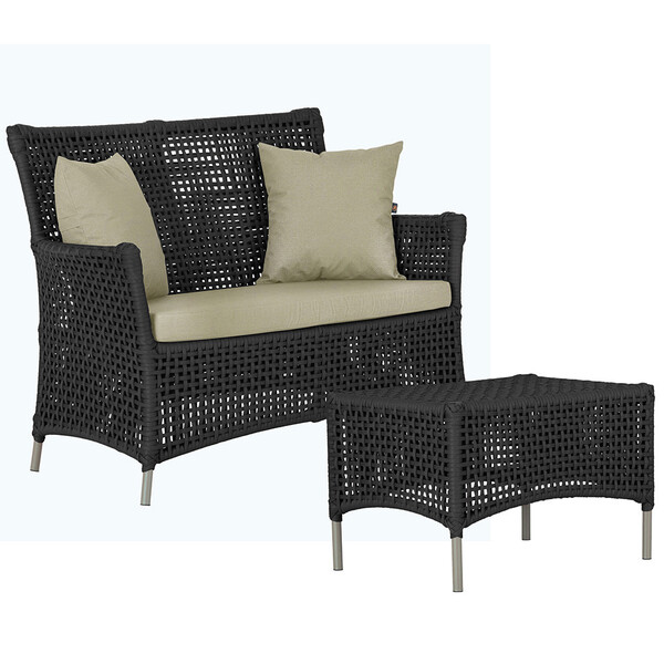 1 Sofá Área E Mesa Igapó Alumínio Pintura Fendi Corda Náutica