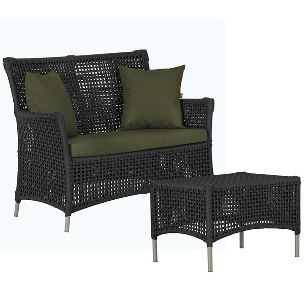 1 Sofá Área E Mesa Igapó Alumínio Pintura Fendi Corda Náutica