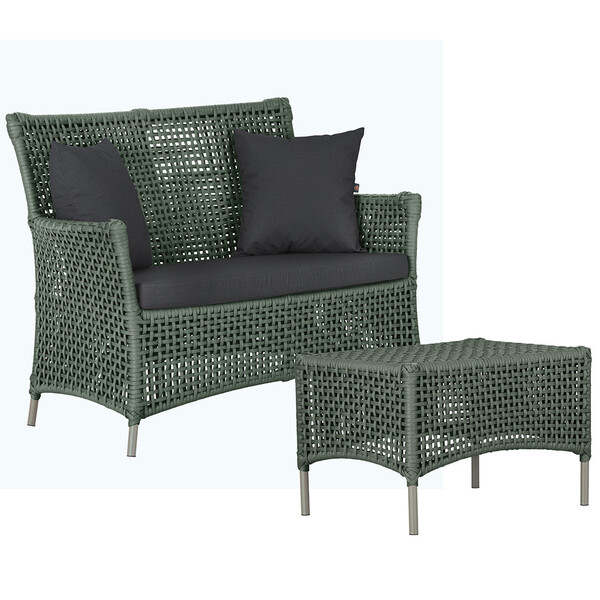 1 Sofá Área E Mesa Igapó Alumínio Pintura Fendi Corda Náutica