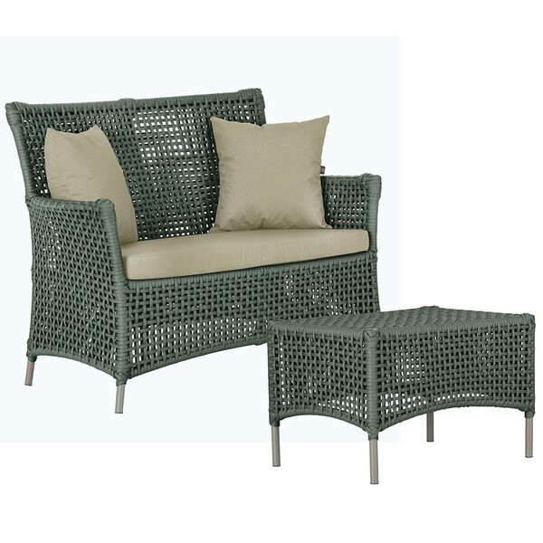 1 Sofá Área E Mesa Igapó Alumínio Pintura Fendi Corda Náutica