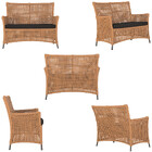 1 Sofá Área E Mesa Igapó Alumínio Pintura Marrom Corda Náutic