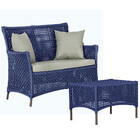 1 Sofá Área E Mesa Igapó Alumínio Pintura Marrom Corda Náutic