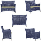 1 Sofá Área E Mesa Igapó Alumínio Pintura Marrom Corda Náutic