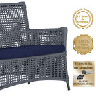 1 Sofá Área E Mesa Igapó Alumínio Pintura Preta Corda Náutica