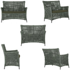 1 Sofá Área E Mesa Igapó Alumínio Pintura Preta Corda Náutica