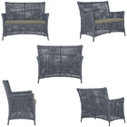 1 Sofá Área E Mesa Igapó Alumínio Pintura Preta Corda Náutica