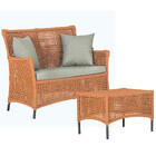 1 Sofá Área E Mesa Igapó Alumínio Pintura Preta Corda Náutica