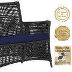 1 Sofá Área E Mesa Igapó Alumínio Pintura Preta Corda Náutica