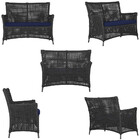 1 Sofá Área E Mesa Igapó Alumínio Pintura Preta Corda Náutica