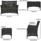 1 Sofá Área E Mesa Igapó Alumínio Pintura Preta Corda Náutica