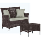 1 Sofá Área E Mesa Igapó Alumínio Pintura Preta Corda Náutica