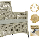 1 Sofá Área E Mesa Igapó Alumínio Pintura Preta Corda Náutica