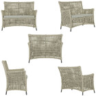 1 Sofá Área E Mesa Igapó Alumínio Pintura Preta Corda Náutica