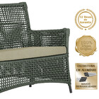 1 Sofá Área E Mesa Igapó Alumínio Pintura Preta Corda Náutica