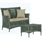 1 Sofá Área E Mesa Igapó Alumínio Pintura Preta Corda Náutica