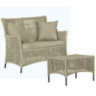 1 Sofá Área E Mesa Igapó Alumínio Pintura Preta Corda Náutica