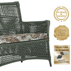 1 Sofá Área E Mesa Igapó Alumínio Pintura Preta Corda Náutica