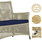 1 Sofá Área E Mesa Igapó Alumínio Pintura Preta Corda Náutica