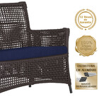 1 Sofá Área E Mesa Igapó Alumínio Pintura Preta Corda Náutica