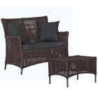 1 Sofá Área E Mesa Igapó Alumínio Pintura Preta Corda Náutica